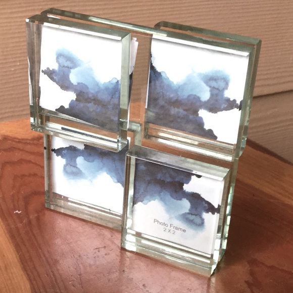 Glass mini frame MCM Art Deco vintage decor - Picture 1 of 8